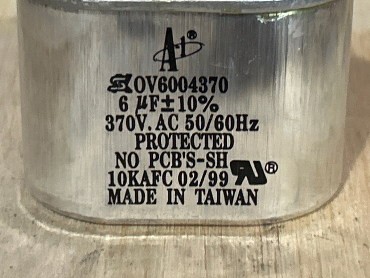 370 Vac, 6MFD 50/60 Hz, Oval Capacitor