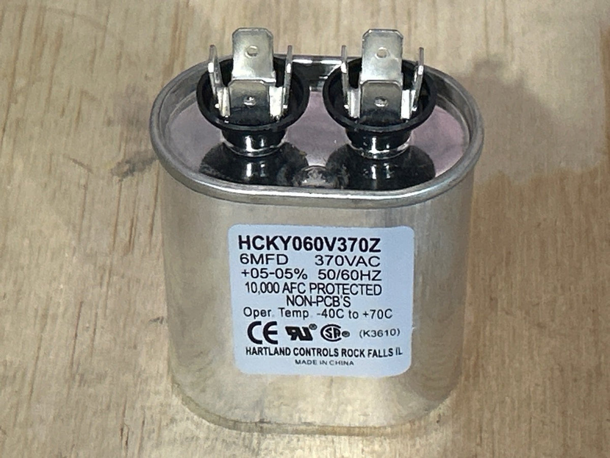 370 Vac, 6MFD 50/60 Hz, Oval Capacitor