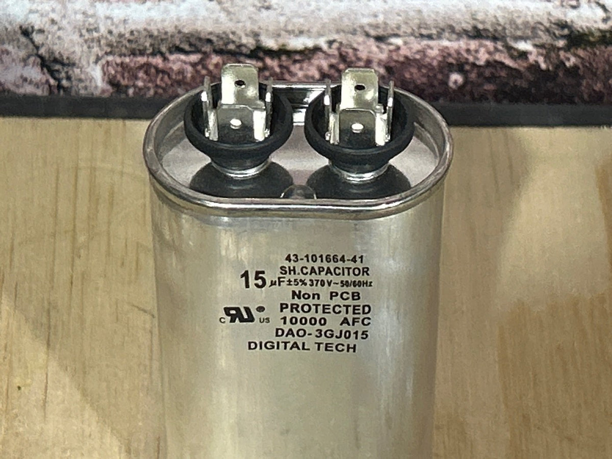 370 Vac, 15MFD 50/60 Hz, Oval Capacitor