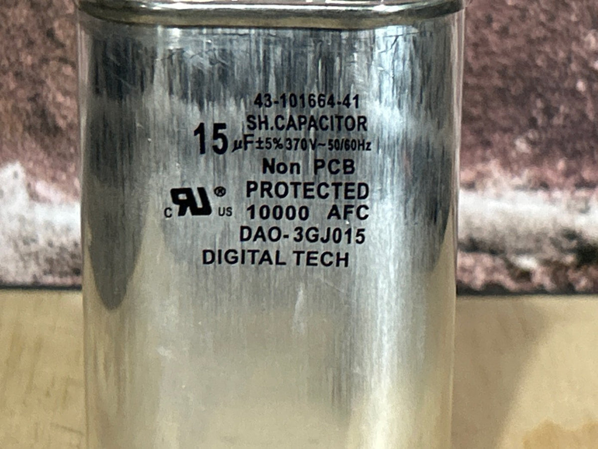 370 Vac, 15MFD 50/60 Hz, Oval Capacitor