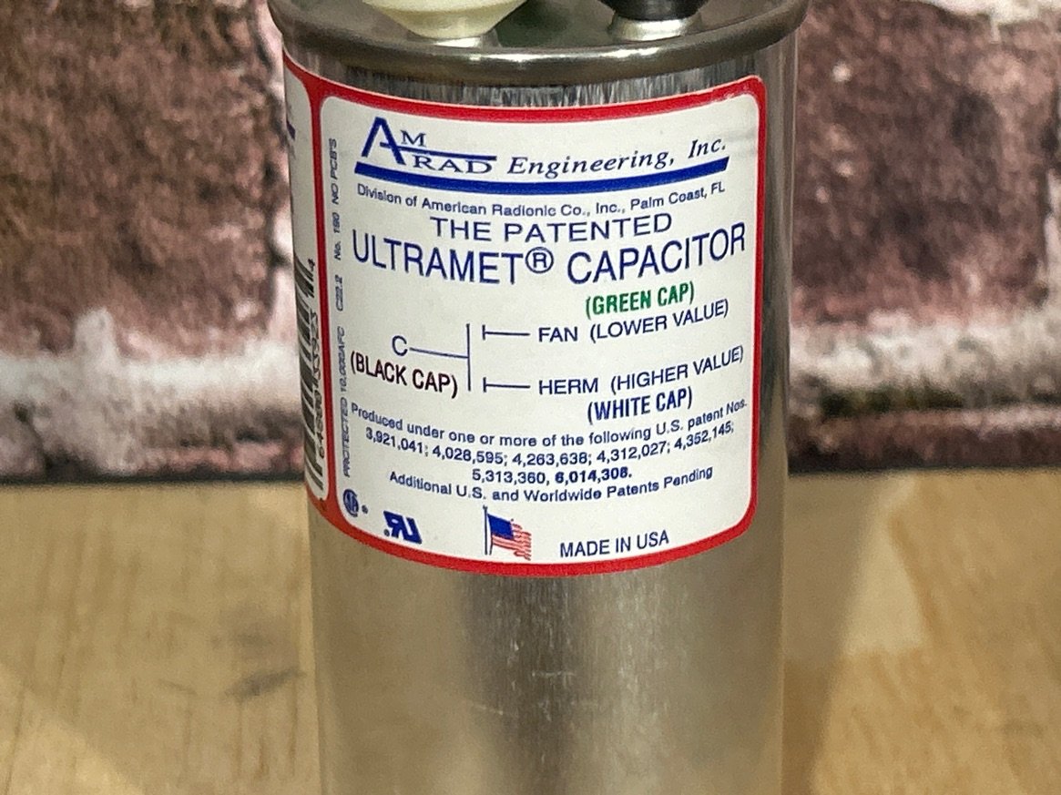 370 Vac, 35+10MFD 50/60 Hz, Round Capacitor