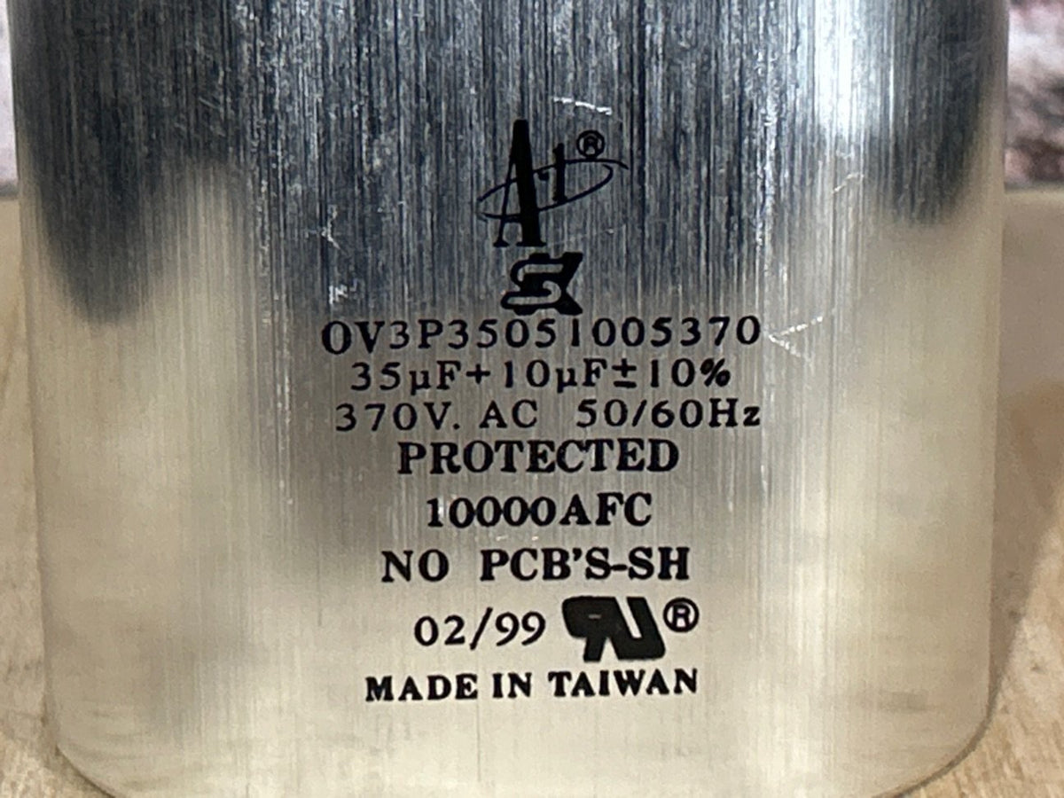 370 VAC, 35+10MFD 50/60 Hz, Oval Capacitor