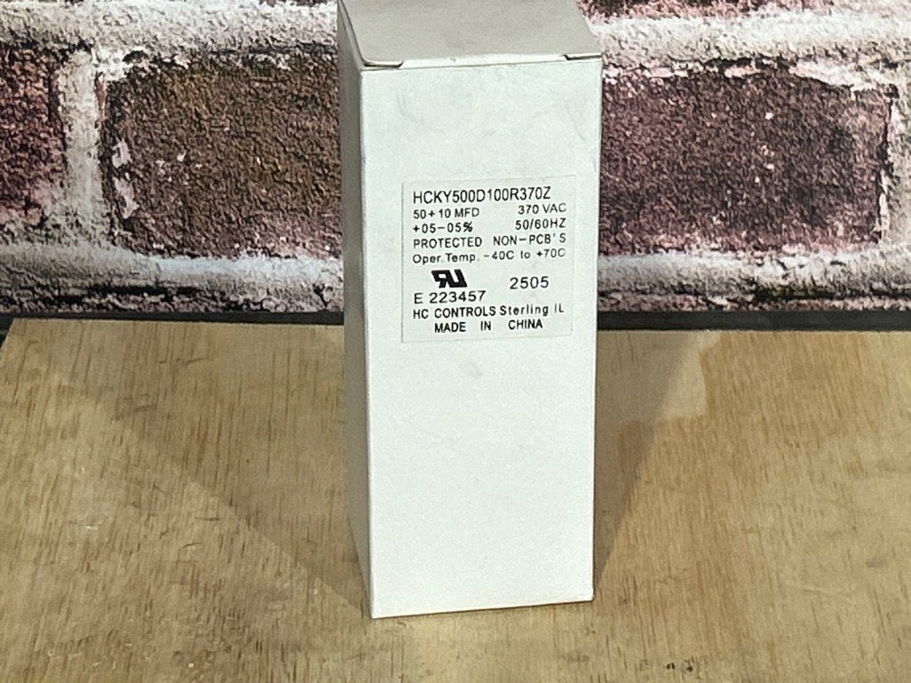 370 Vac, 50+10MFD 50/60 Hz, Round Capacitor