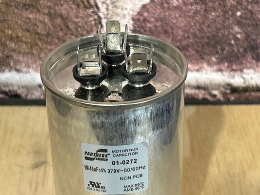 370 Vac, 45+10MFD 50/60 Hz, Round Capacitor