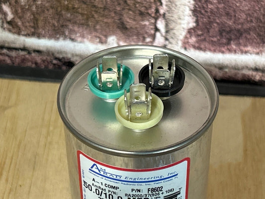 370 Vac, 50+10MFD 50/60 Hz, Round Capacitor