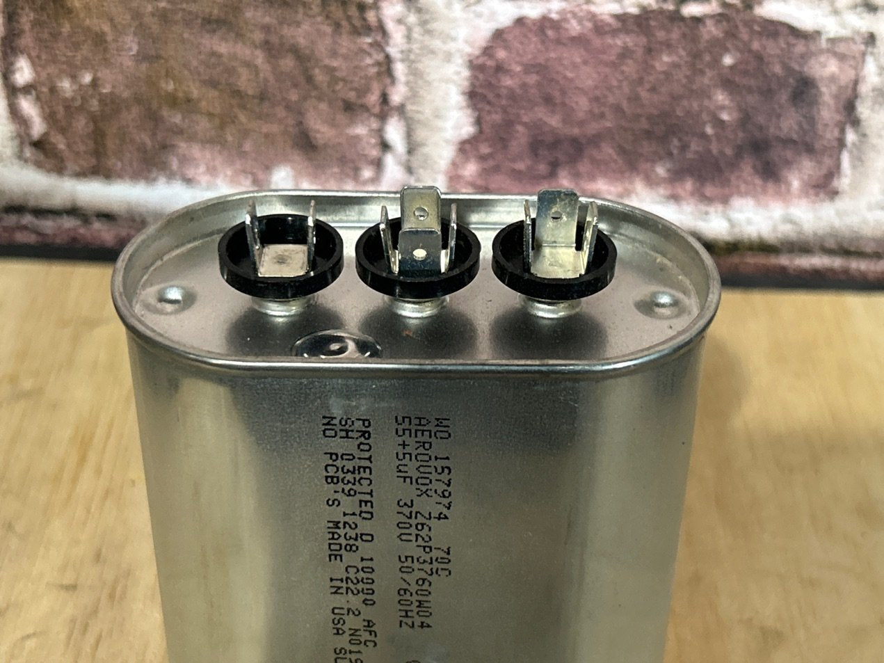 370 Vac, 55+5MFD 50/60 Hz, Oval Capacitor