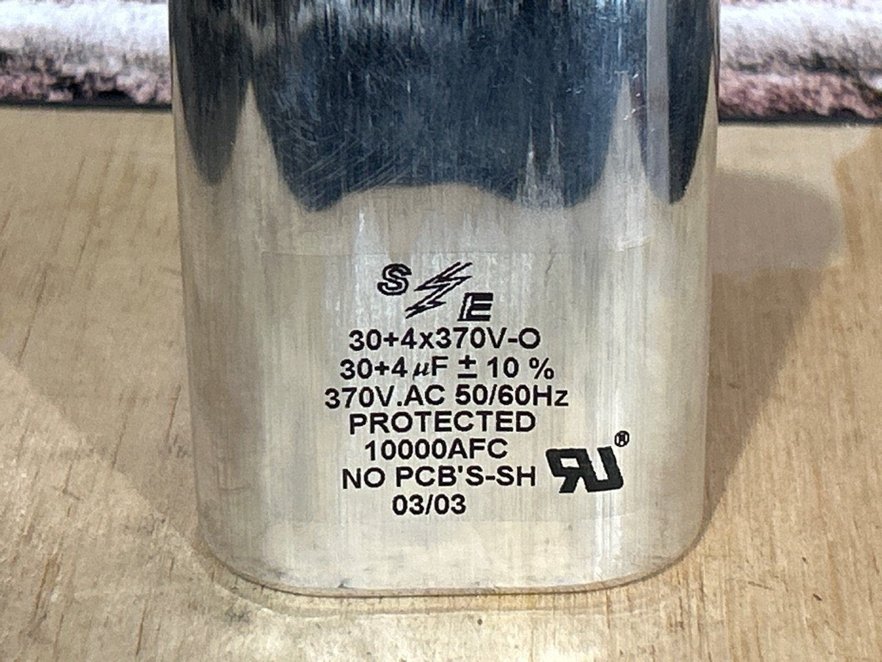 370 Vac, 30+4MFD 50/60 Hz, Oval Capacitor