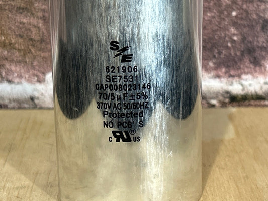 370 Vac, 70+5MFD 50/60 Hz, Round Capacitor