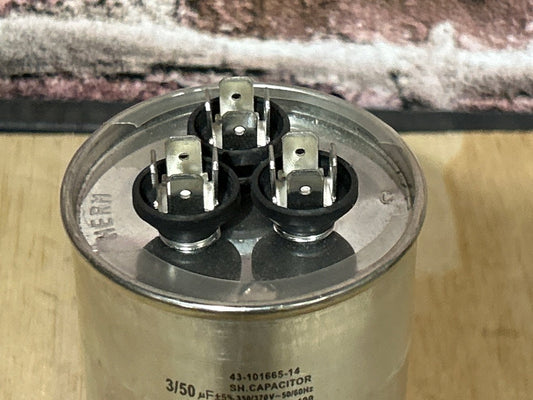 370 Vac, 50+3MFD 50/60 Hz, Round Capacitor