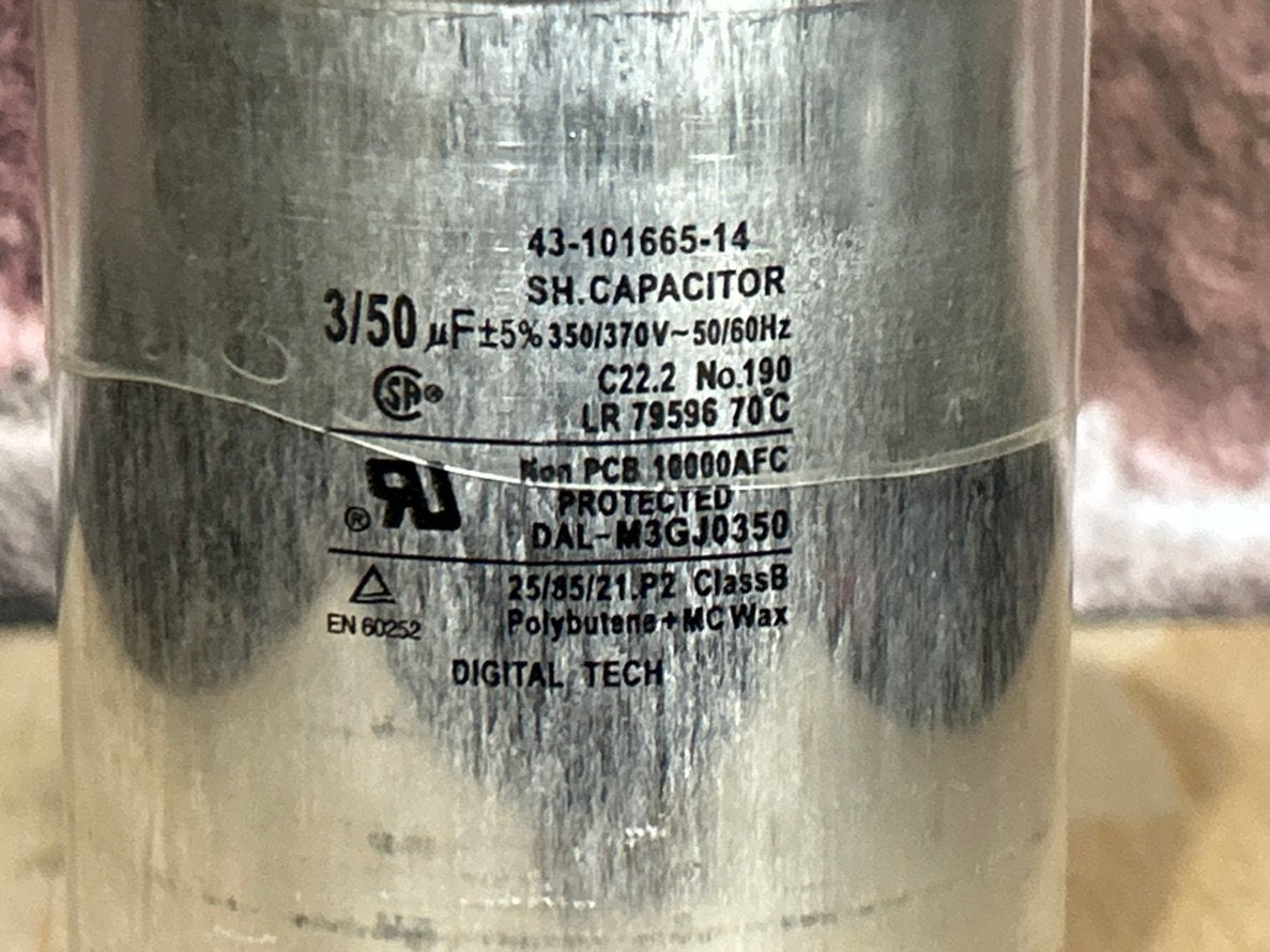 370 Vac, 50+3MFD 50/60 Hz, Round Capacitor