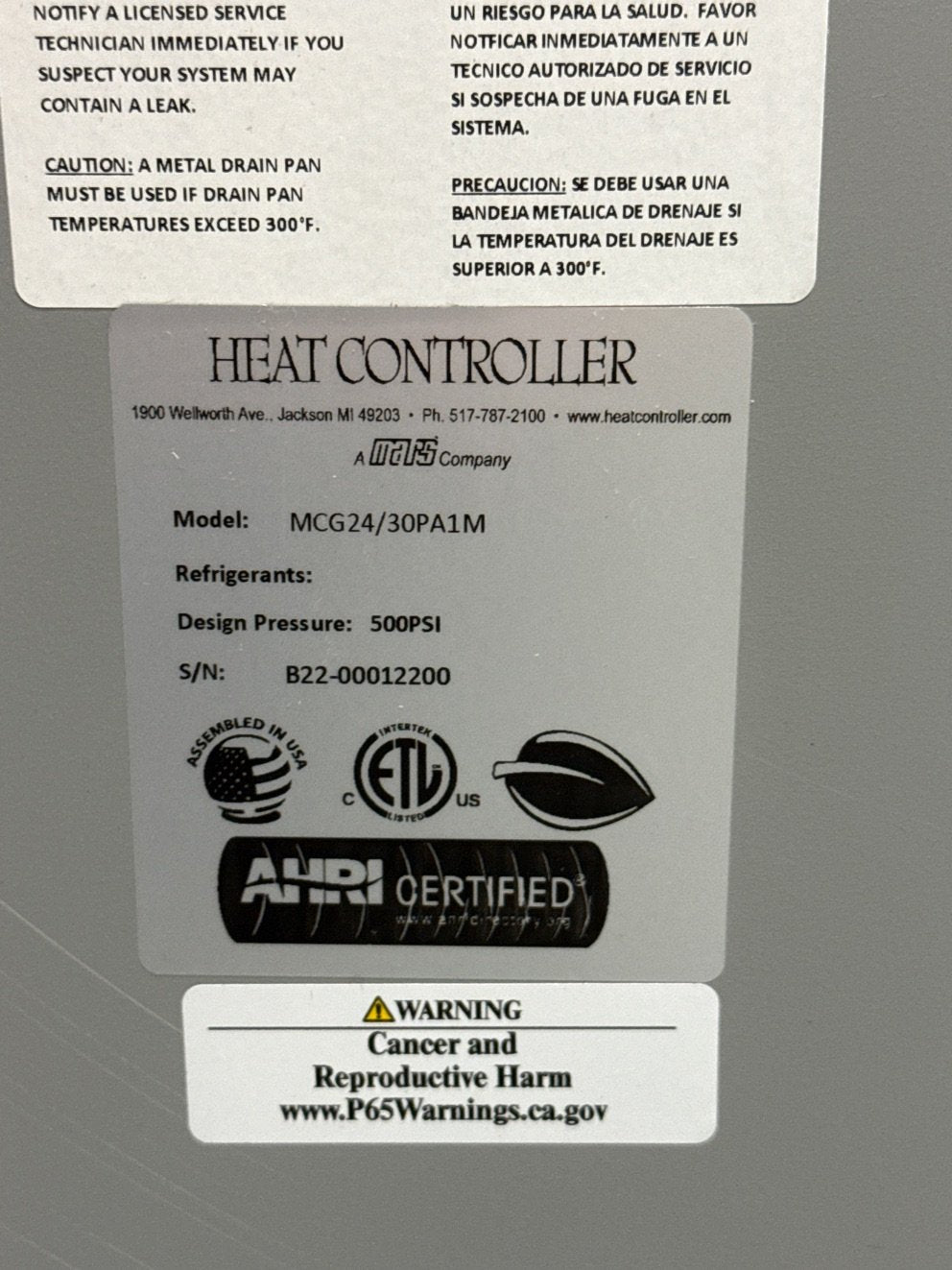 2-2.5 Ton AC/HP Multiposition Cased A Coil, R22/R410A CFM 1000