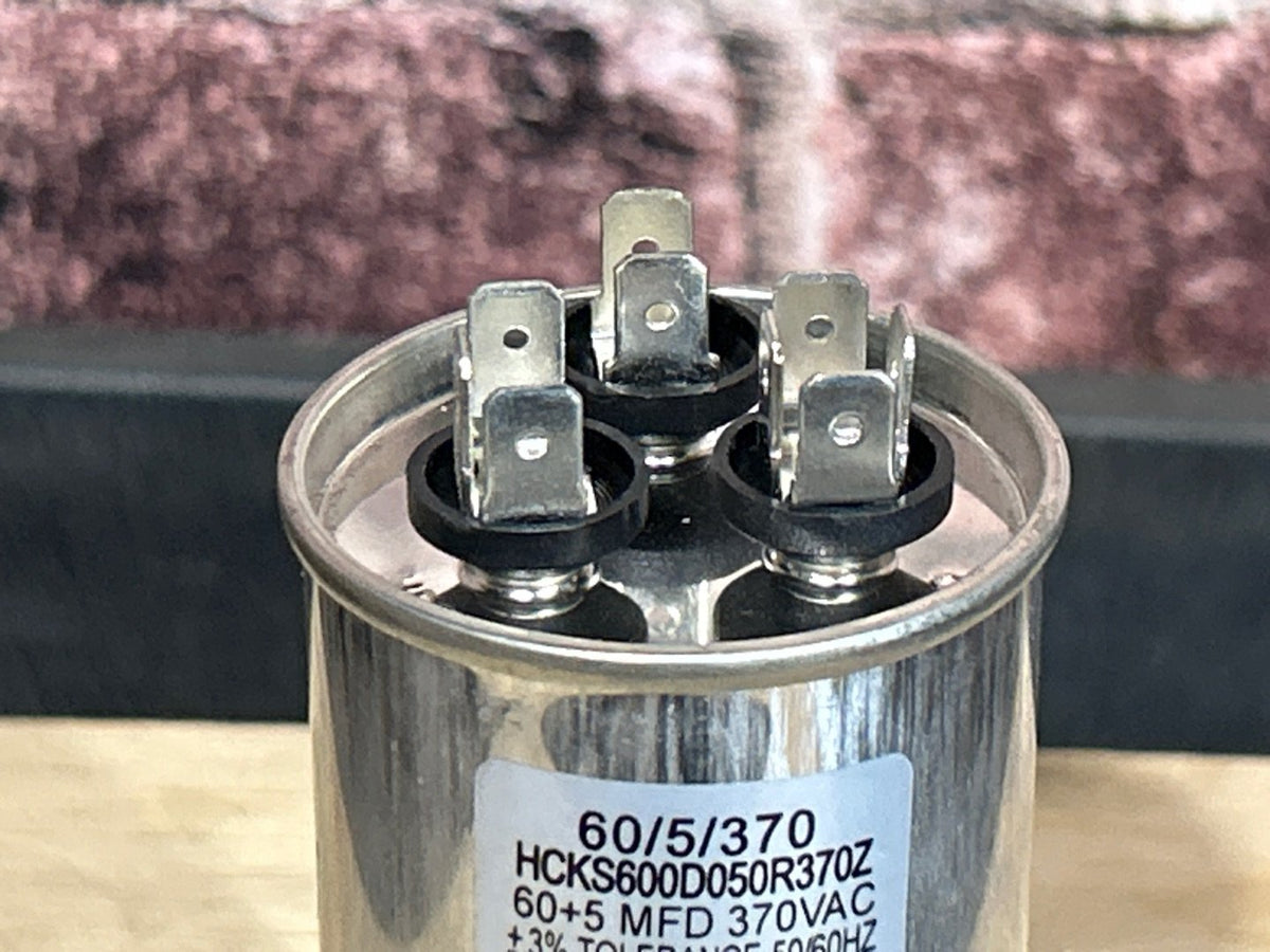 370Vac, 50+5MFD 50/60Hz, Round Capacitor