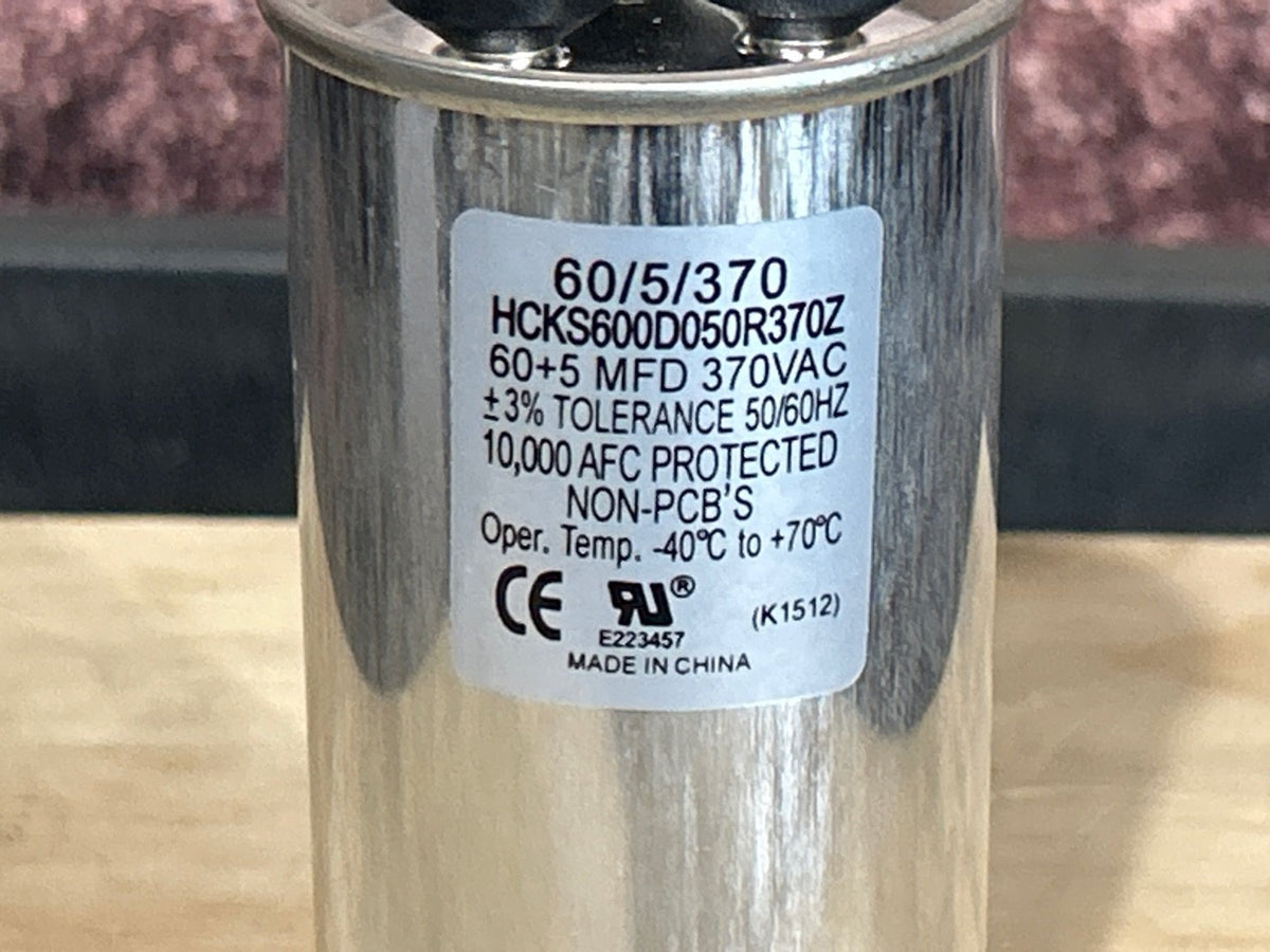 370Vac, 50+5MFD 50/60Hz, Round Capacitor