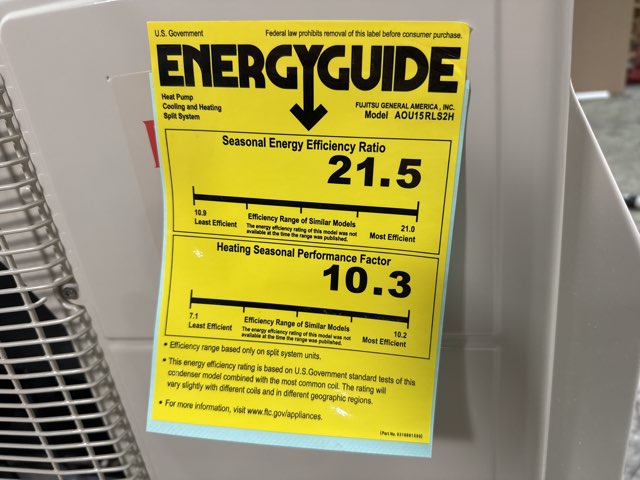 15,000 BTU Single-Zone Outdoor Inverter Heat Pump Mini Split Unit, 21.5 SEER 208-230/60/1 R-410A