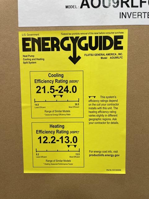 9,000 BTU Single-Zone Outdoor Inverter Heat Pump Mini Split Unit, 24 SEER 208-230/60/1 R-410A