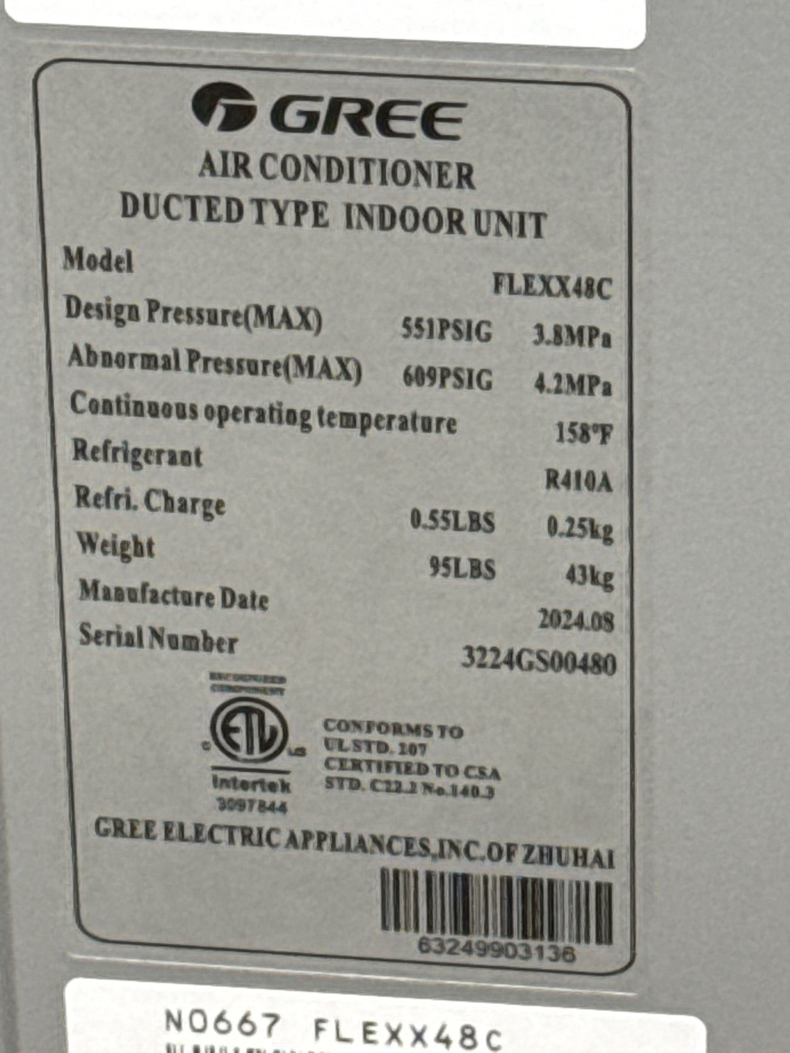 4 Ton AC/HP Upflow/Horizontal Cased A Coil, R410A CFM 1600