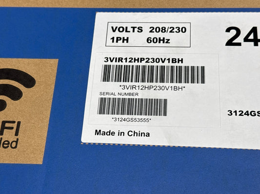12,000 BTU Single-Zone Indoor Inverter Heat Pump Mini Split Unit, 25 SEER 208-230/60/1 R-410A