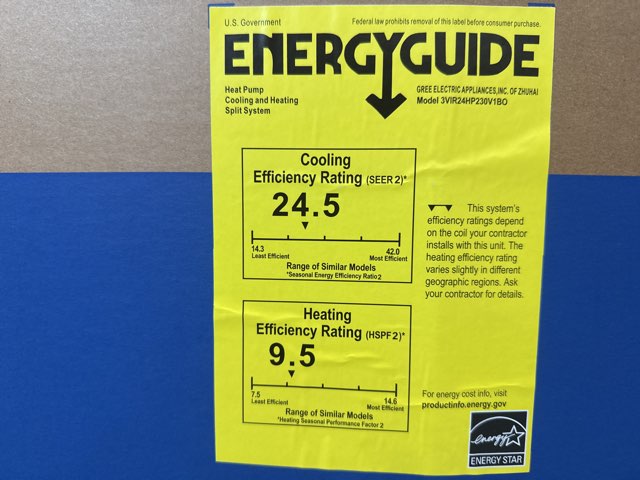 24,000 BTU Single-Zone Outdoor Inverter Heat Pump Mini Split Unit, 24.5 SEER2 208-230/60/1 R-410A