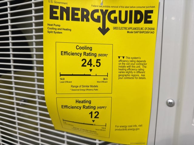 18,000 BTU Single-Zone Outdoor Inverter Heat Pump Mini Split Unit, 22 SEER2 208-230/60/1 R-410A