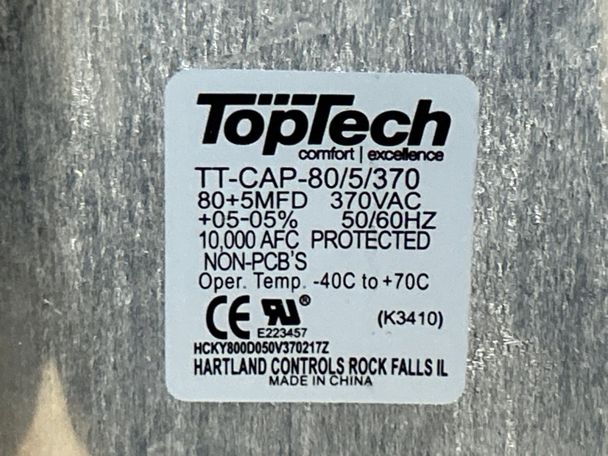 370 Vac, 80+5MFD 50/60 Hz, Oval Capacitor