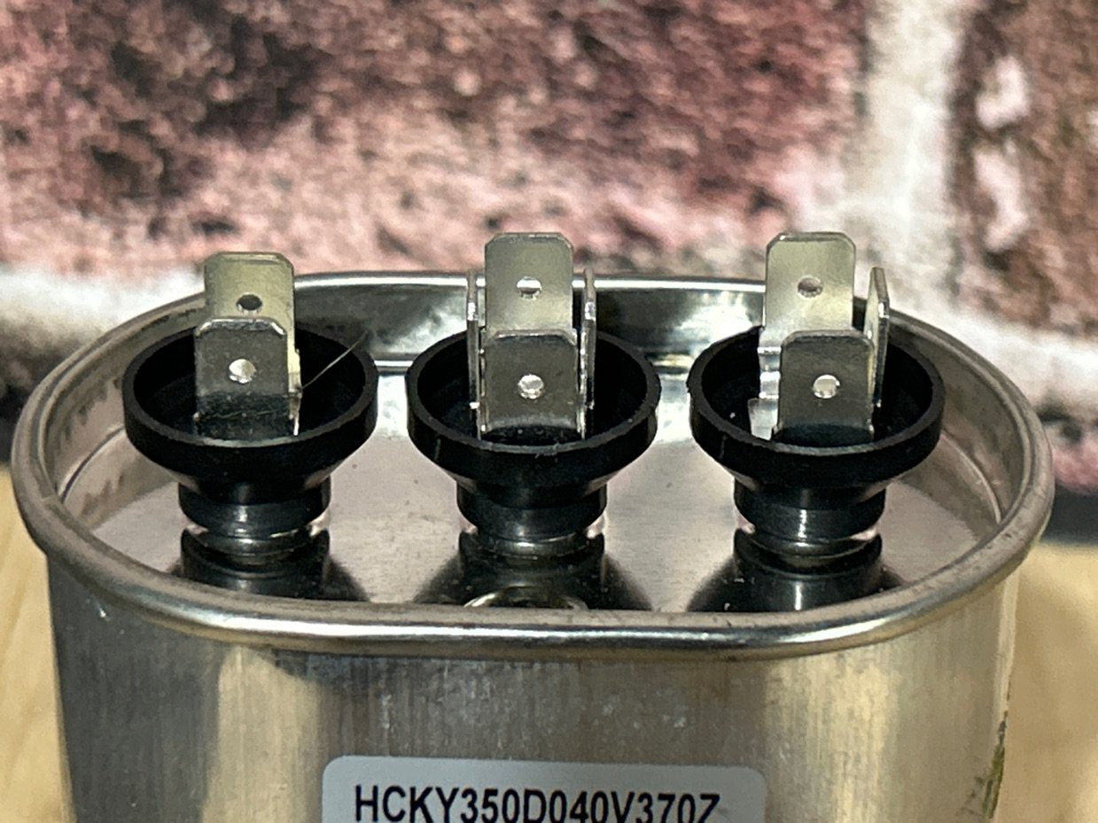 370 Vac, 35+4MFD 50/60 Hz, Oval Capacitor