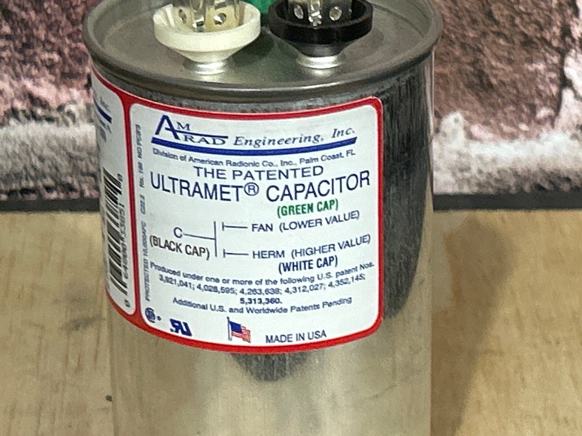 370 Vac, 80+10MFD 50/60 Hz, Round Capacitor