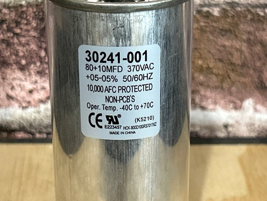 370 Vac, 80+10MFD 50/60 Hz, Round Capacitor
