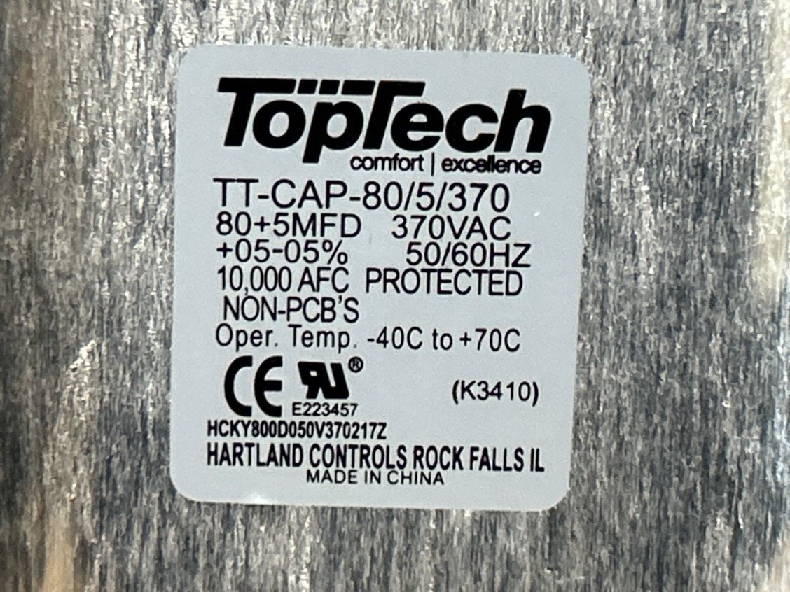 370 Vac, 80+5MFD 50/60 Hz, Round Capacitor