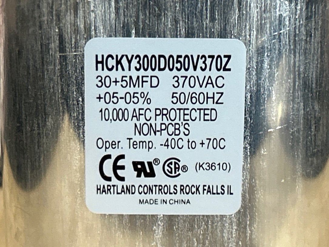 370 Vac, 30+5MFD 50/60 Hz, Oval Capacitor