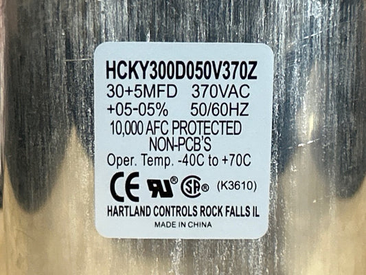 370 Vac, 30+5MFD 50/60 Hz, Oval Capacitor