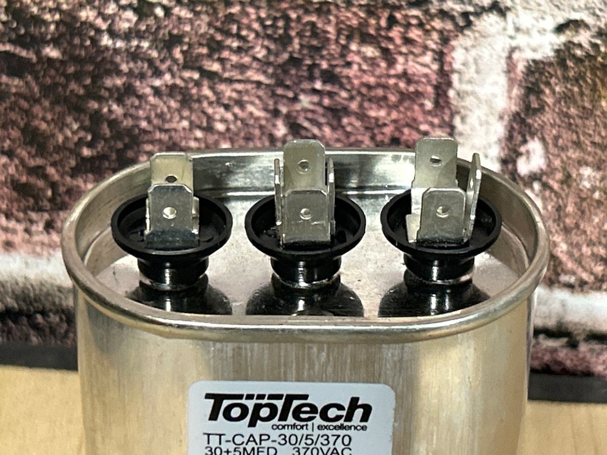 370 Vac, 30+5MFD 50/60 Hz, Oval Capacitor