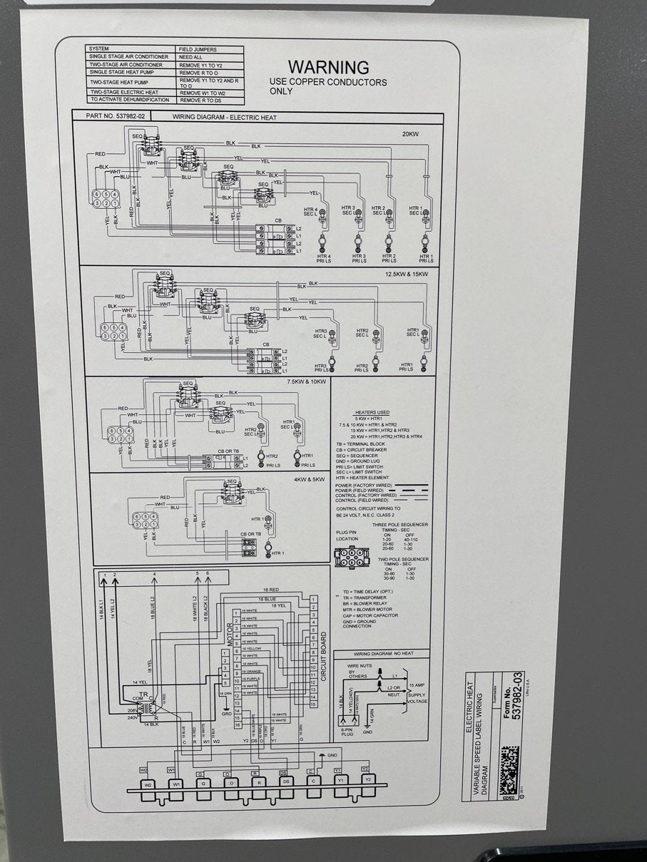2.5 Ton AC/HP ECM Upflow/Horizontal Air Handler 208-230/60/1 R-410A CFM 1340