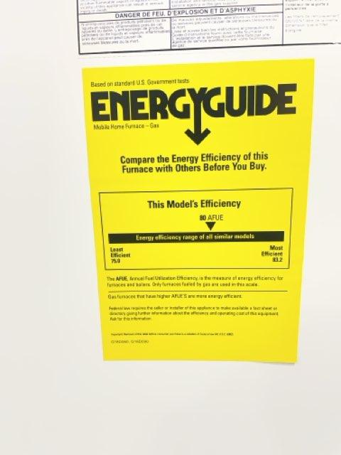 70,000 BTU 1-Stg Downflow PSC 3 Speed Gas Manufactured Housing Furnace 80% 115/60/1 CFM: 1200