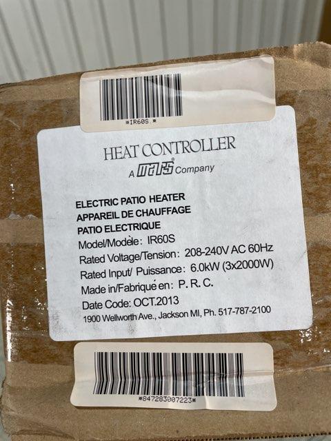 Electric Infrared Patio Heater, 6,000 watts, 208-240/60/1