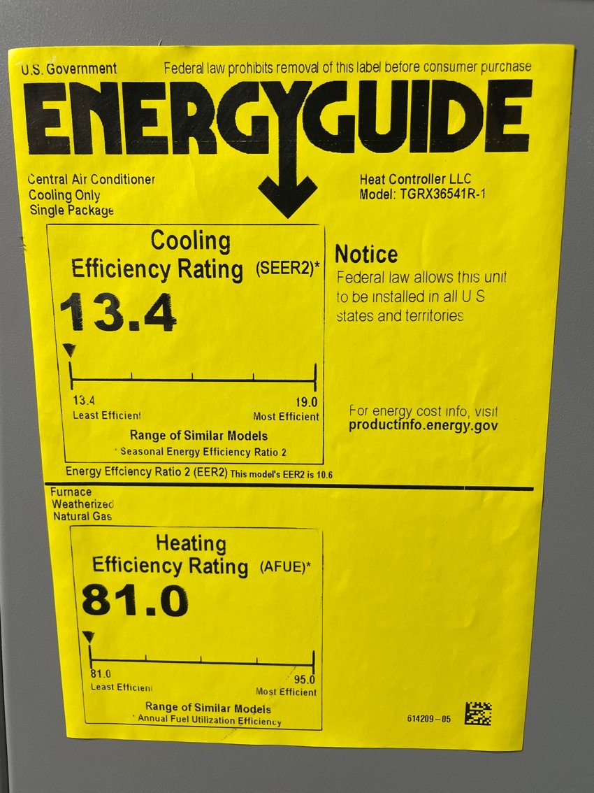 3 Ton Single-Stage Low NOx Convertible Natural G/E Packaged Unit, 14 SEER, 208-230/60/1, R410A