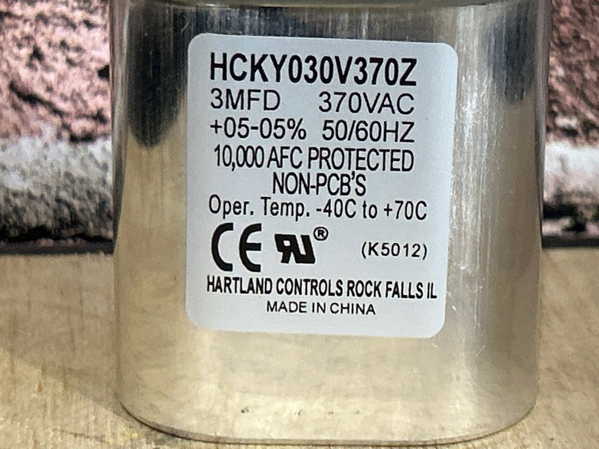 370 Vac, 3MFD 50/60 Hz, Oval Capacitor