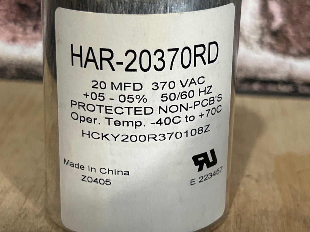 370 Vac, 20MFD 50/60 Hz, Round Capacitor