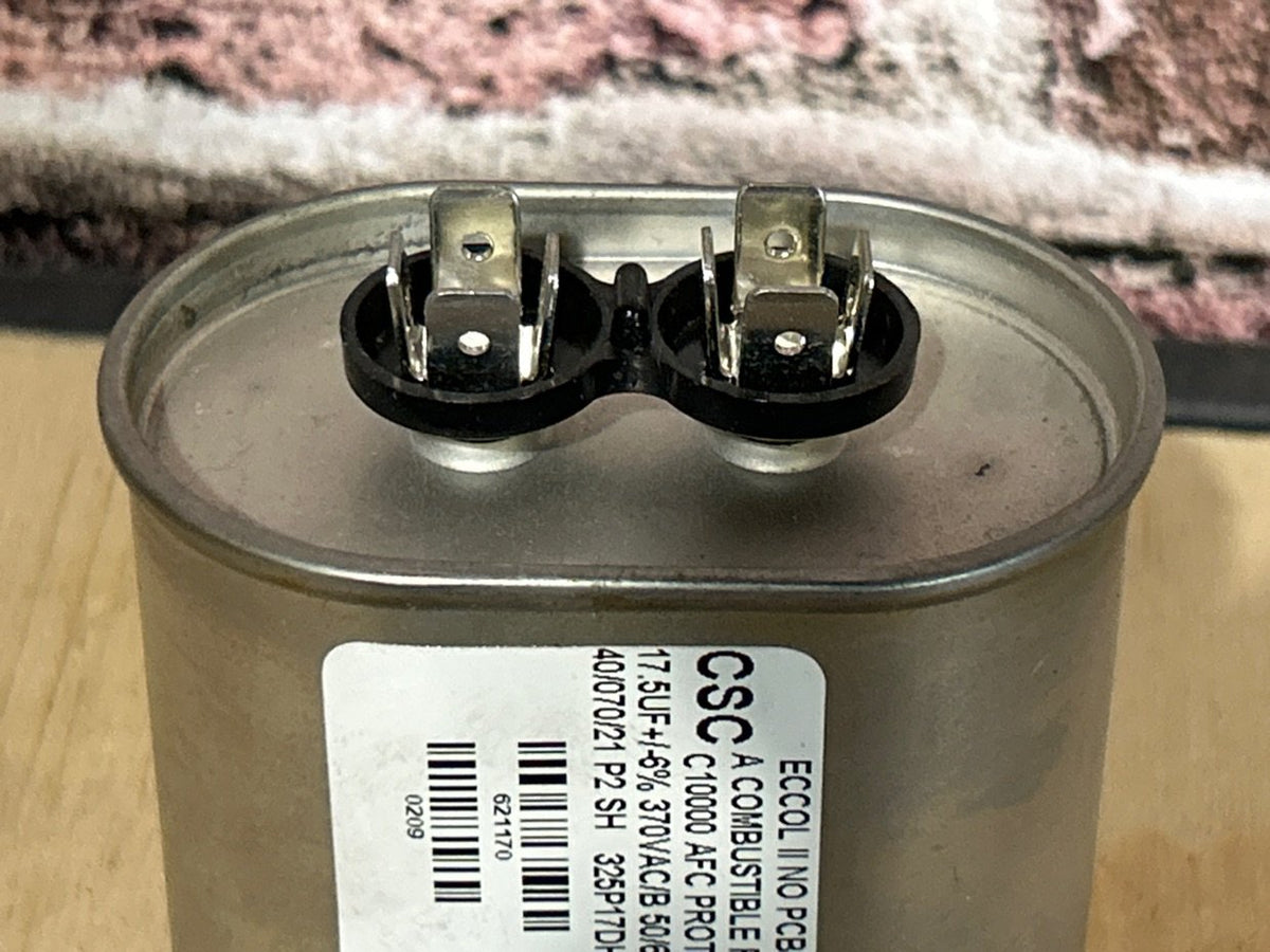 370 Vac, 17.5MFD 50/60 Hz, Oval Capacitor