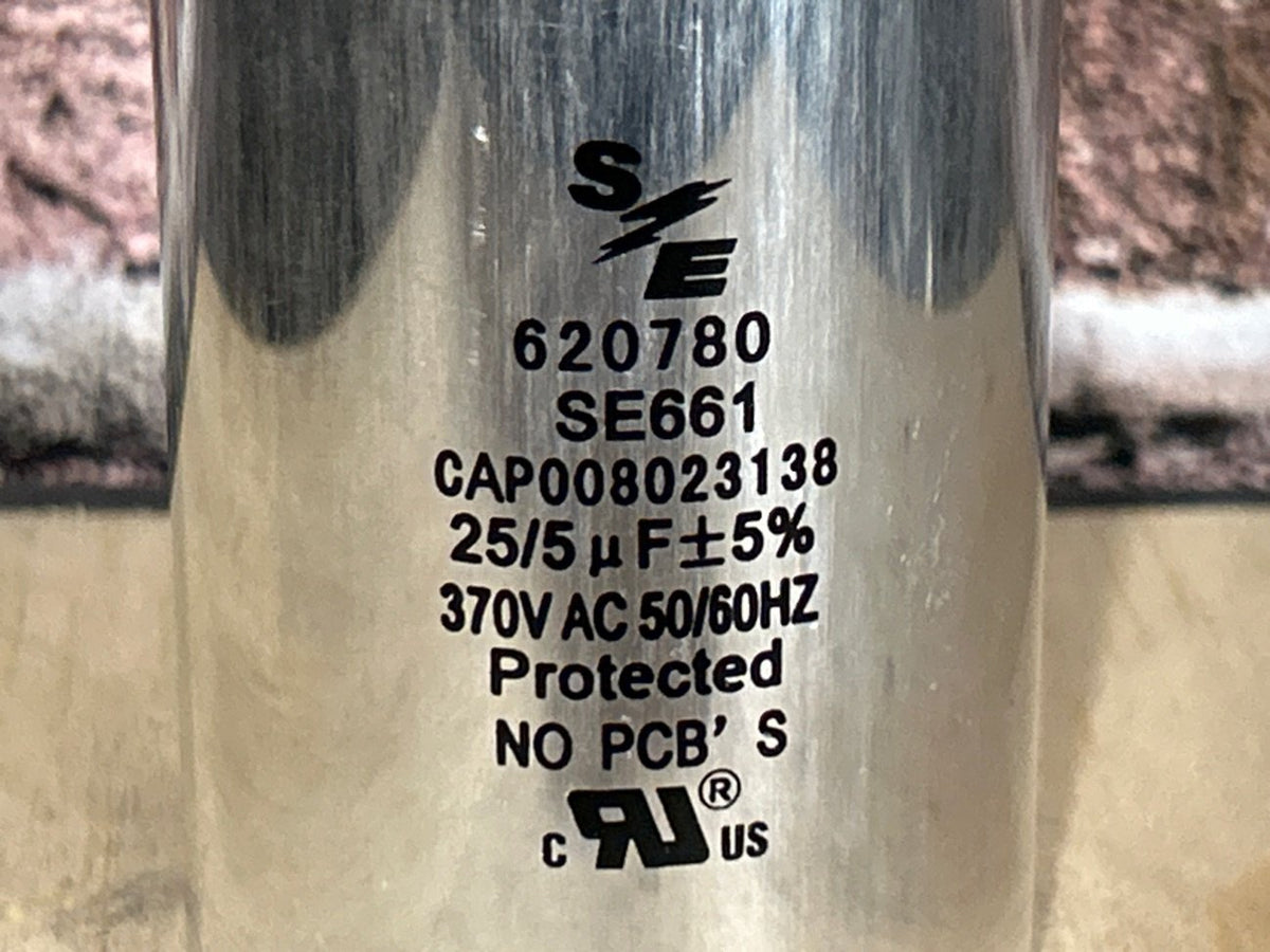 370 Vac, 25+5MFD 50/60 Hz, Round Capacitor