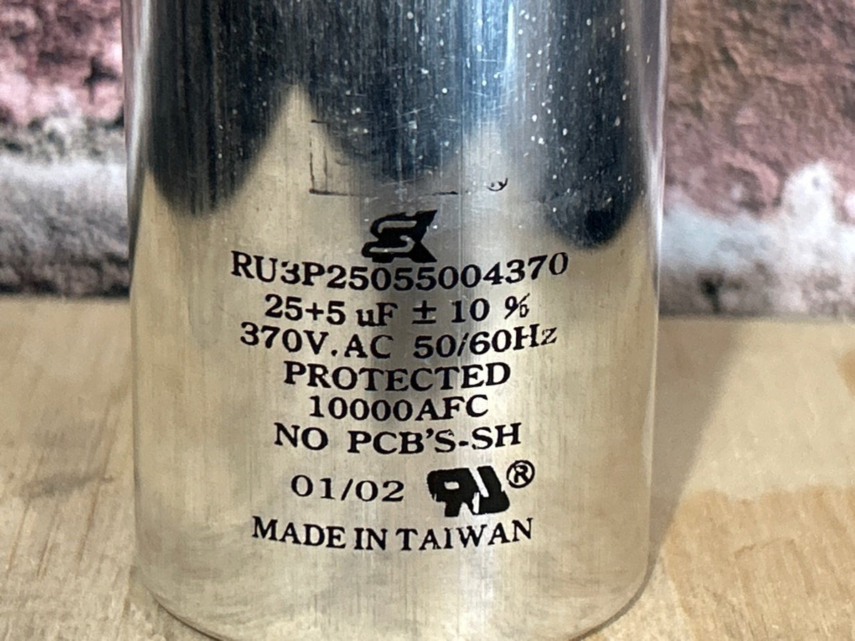 370 Vac, 25+5MFD 50/60 Hz, Round Capacitor