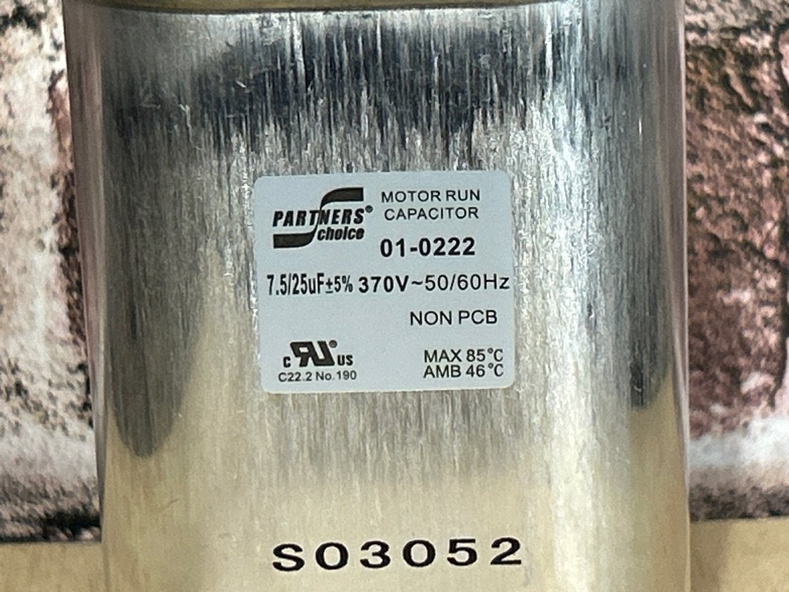 370 Vac, 25+7.5MFD 50/60 Hz, Oval Capacitor