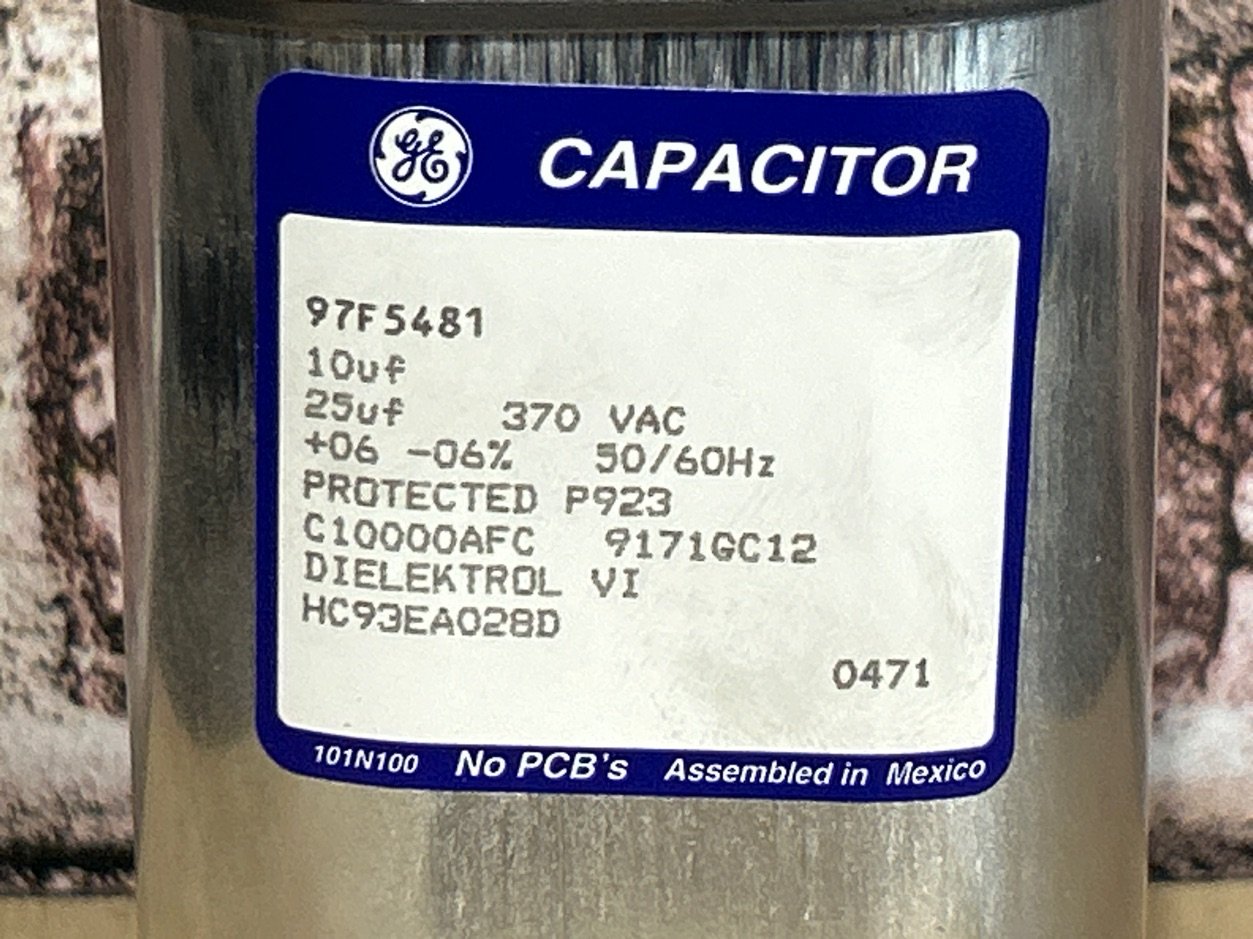 370 Vac, 25+10MFD 50/60 Hz, Oval Capacitor