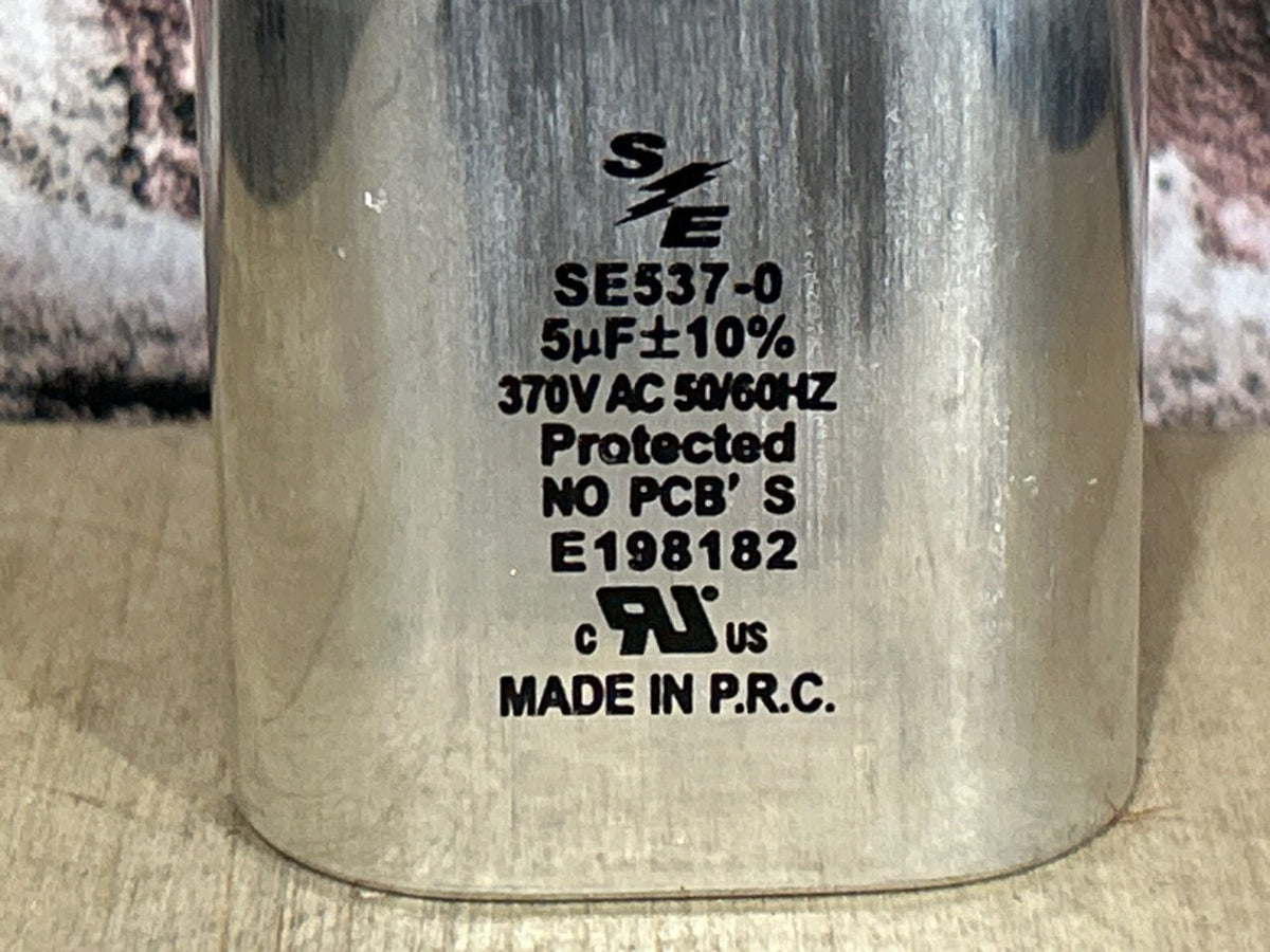 370 Vac, 5MFD 50/60 Hz, Oval Capacitor