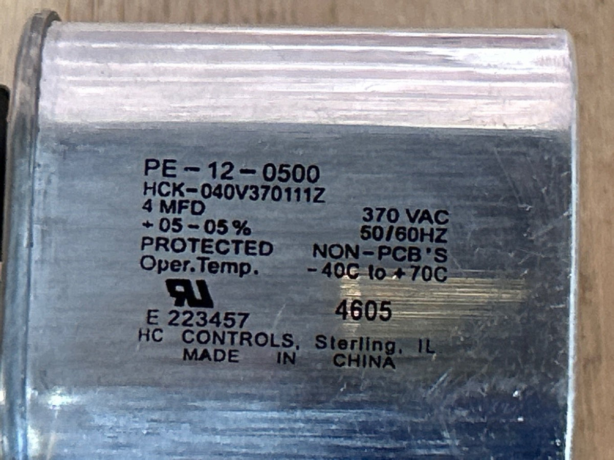 370 Vac, 4MFD 50/60 Hz, Oval Capacitor