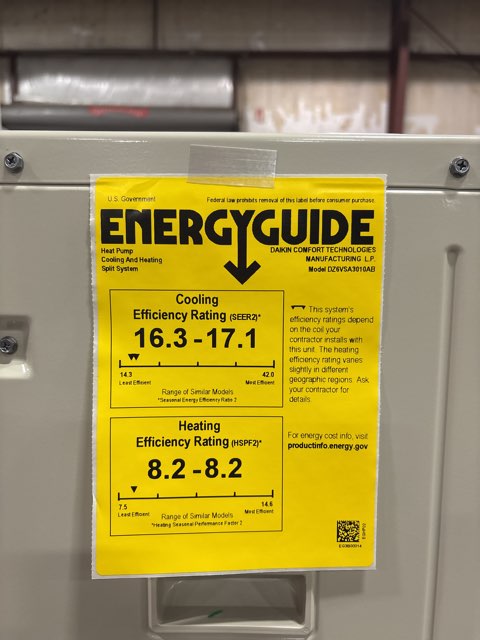 2.5 Ton Variable Speed Split-System Communicating Heat Pump 208-230/60/1 R410A 16.5 SEER