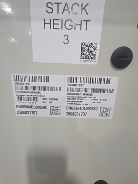 7.5 Ton Two-Stage Convertible Natural Gas/Electric Packaged Unit, 12.5 EER, 460/60/3, R32