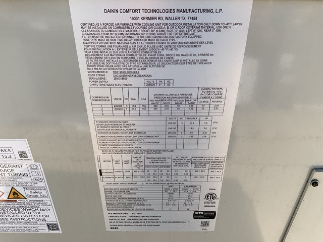 10 Ton Two-Stage Convertible Natural Gas/Electric Packaged Unit, 11.2 EER, 208-230/60/3, R32