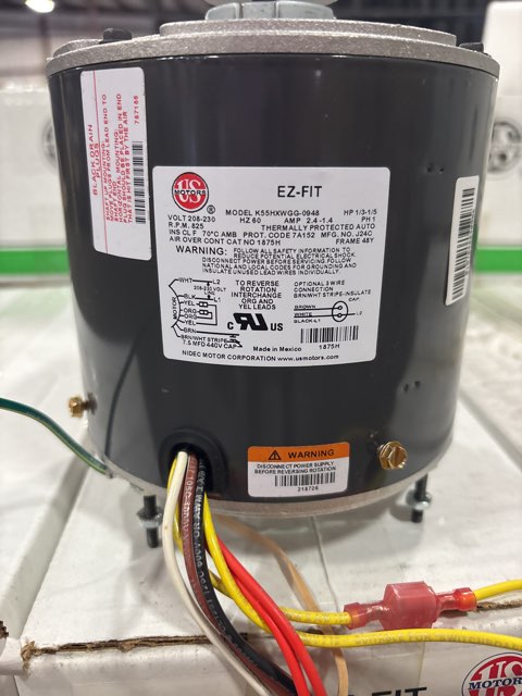 1/3-1/5 HP Fan Motor 208-230/60/1 825 Rpm 1 Speed