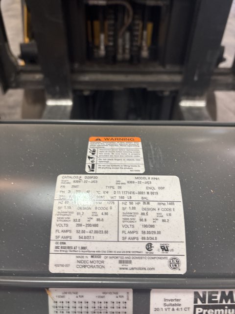 20 HP General Purpose Motor 208-230/460/60/3 1800 Rpm  Speed