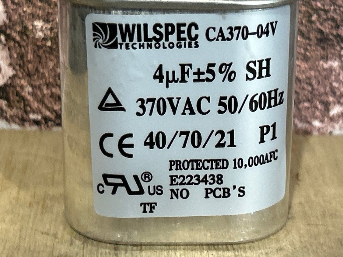 370 Vac, 4MFD 50/60 Hz, Oval Capacitor